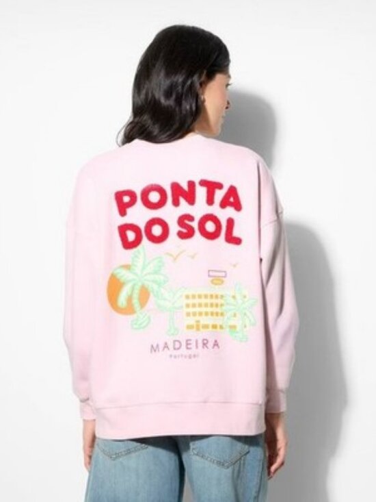 wild fable Tops - Wild Fable Oversized Graphic Sweatshirt Pullover in Light Pink Chenille Letter